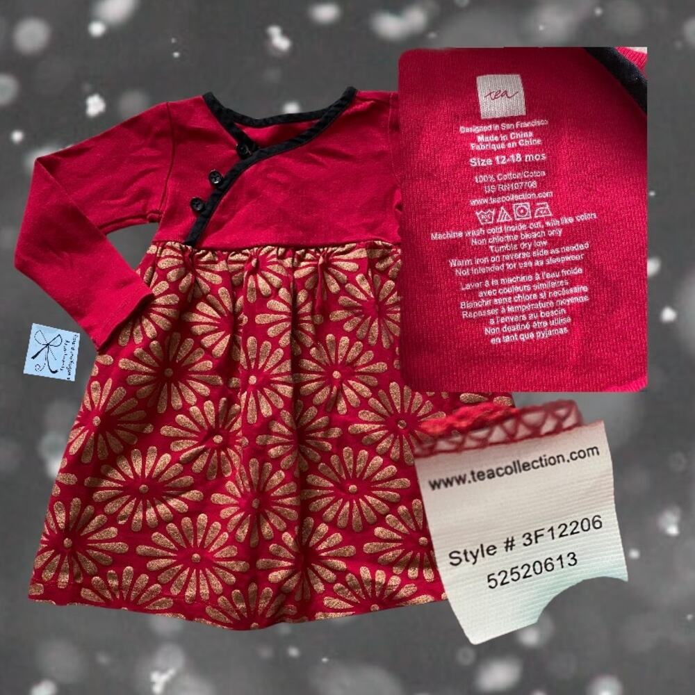 Tea Collection Deco Lantern Sparkle Dress Baby Sz 12-18 months